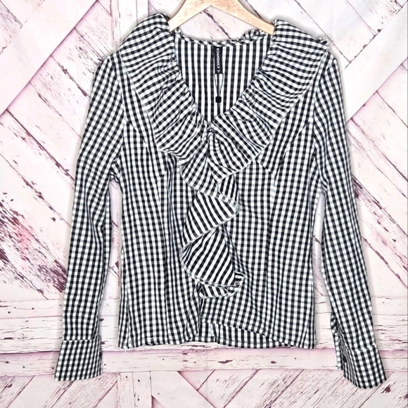 Koan Daily Ruffled Checkered Blouse - Picture 1 of 4